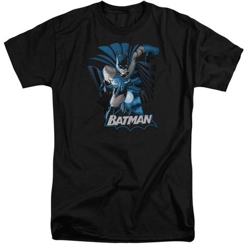 Jla/batman Blue & Gray-s/s Adult Tall-black