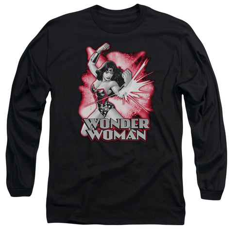 Jla/wonder Woman Red & Gray - L/s Adult 18/1 - Black