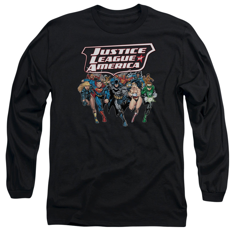 Jla/charging Justice - L/s Adult 18/1 - Black