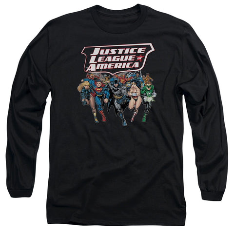 Jla/charging Justice - L/s Adult 18/1 - Black