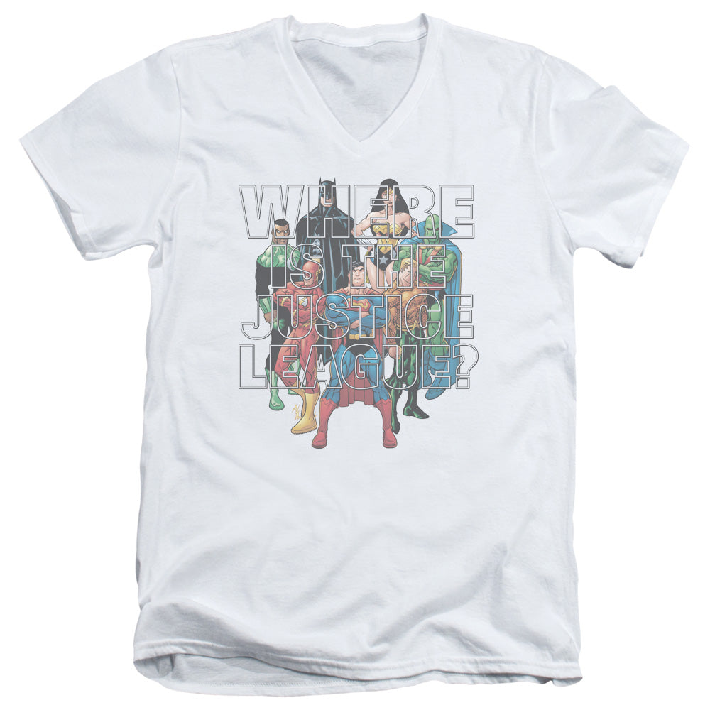 Jla/classified #1 Cover - S/s Adult V-neck - White