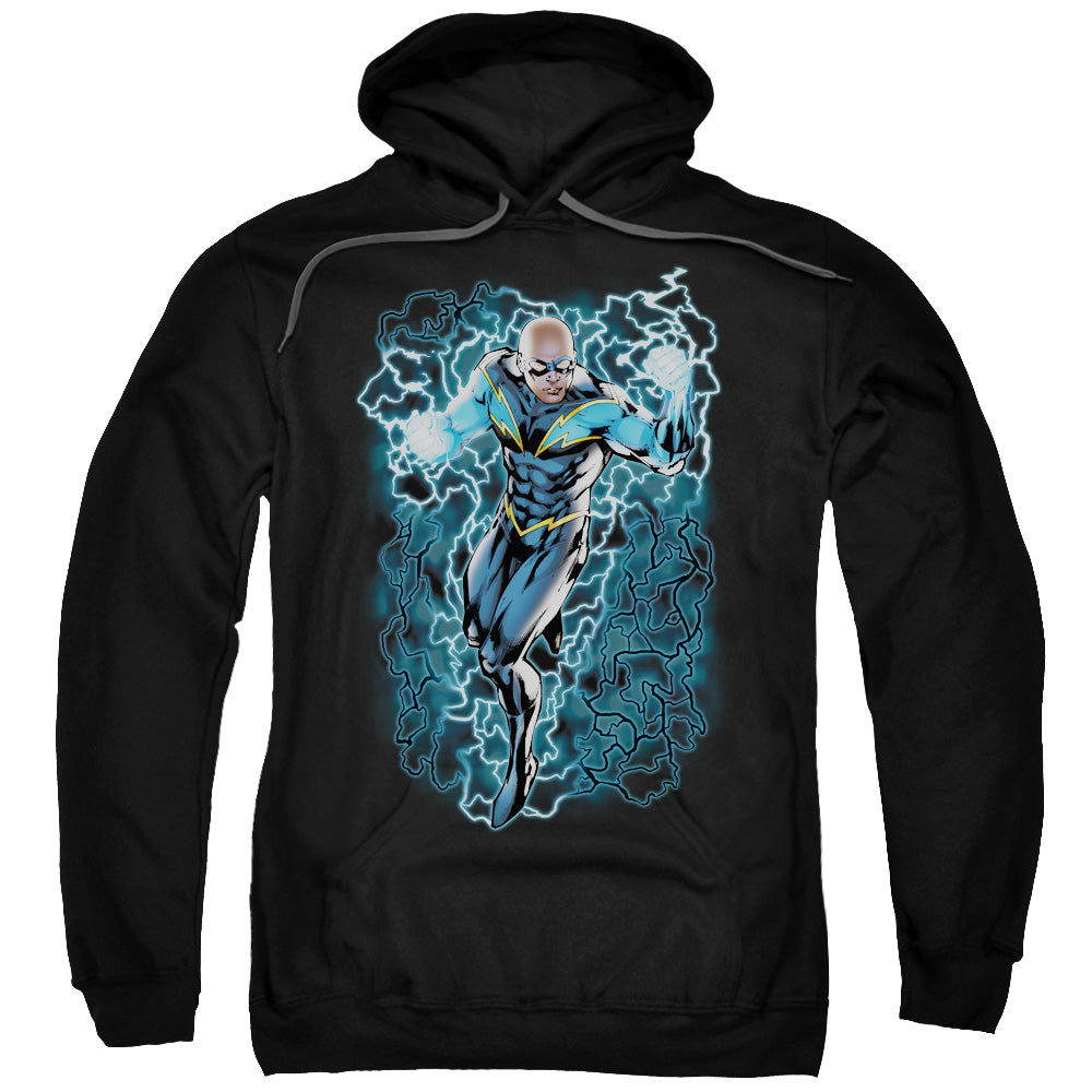 Jla/black Lightning Bolts-adult Pull-over Hoodie-black