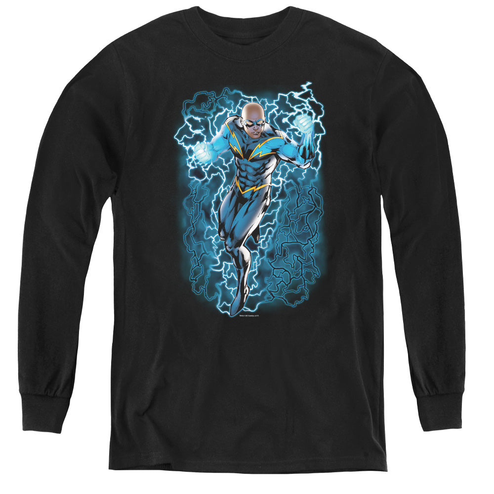 Jla/black Lightning Bolts - Youth Long Sleeve Tee - Black