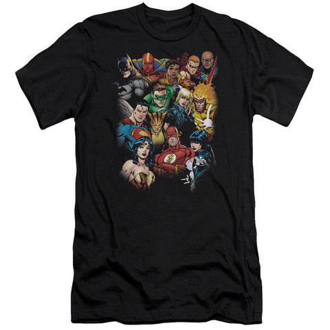 Jla/the Leagues All Here - S/s Adult 30/1 - Black