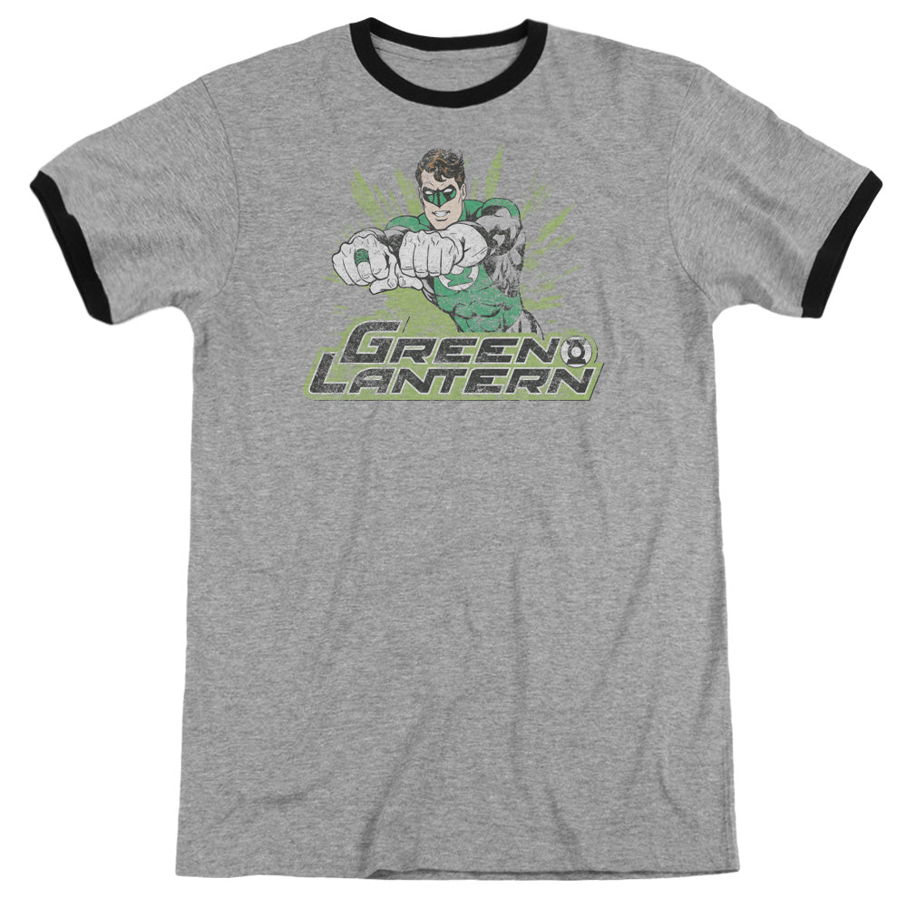 Jla/gl Rough Distress - Adult Ringer - Heather/black