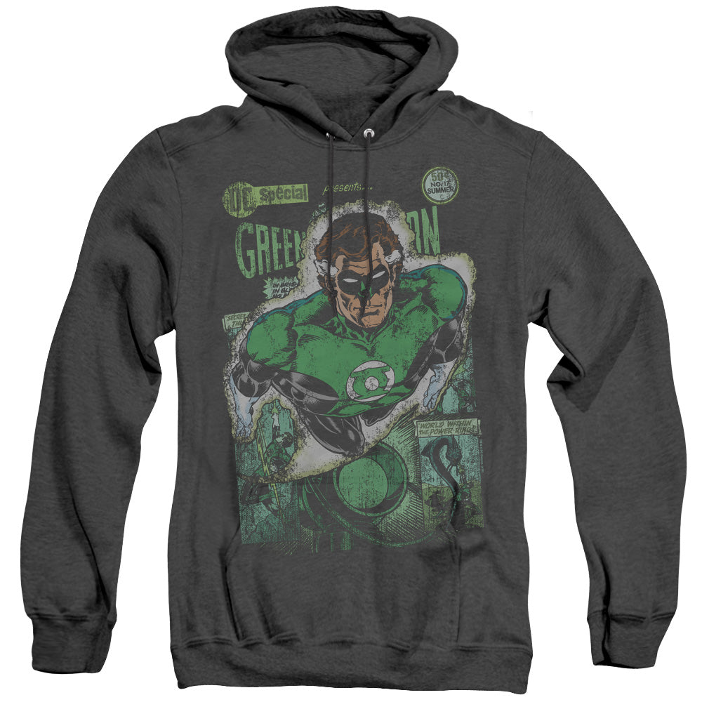 Jla/green Lantern #1 Distress - Adult Heather Hoodie - Black