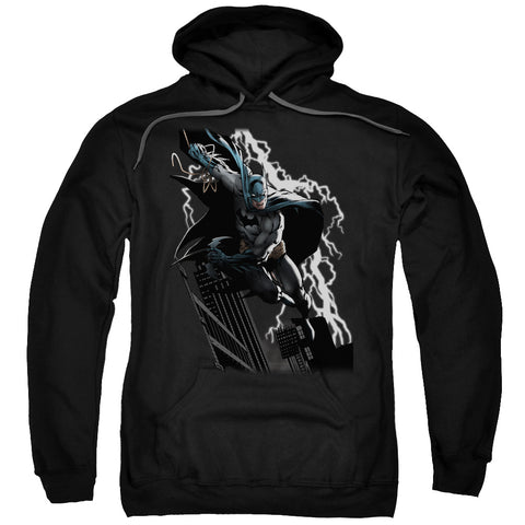 Jla/lighting Crashes-adult Pull-over Hoodie-black