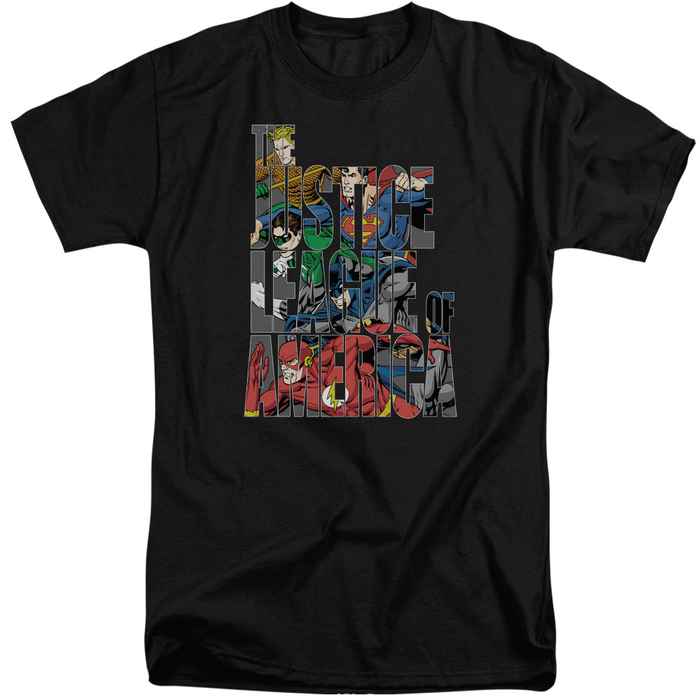 Jla/lettered League-s/s Adult Tall-black