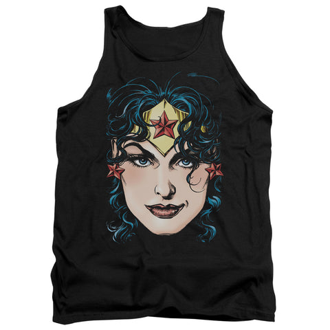 Dco Jla/wonder Woman Head-adult Tank-black