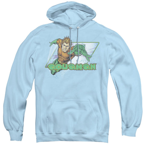 Jla/aquaman - Adult Pull-over Hoodie - Light Blue