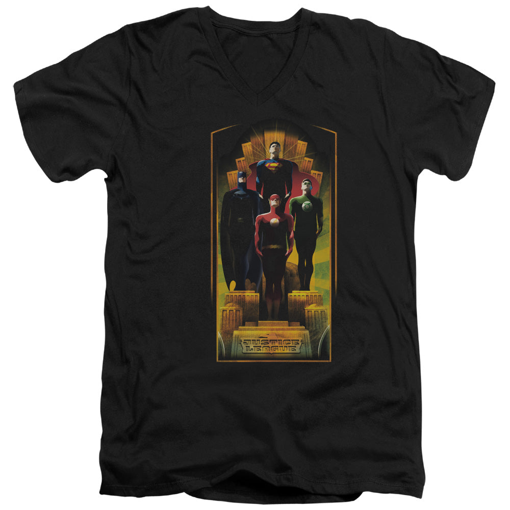 Jla/deco - S/s Adult V-neck - Black