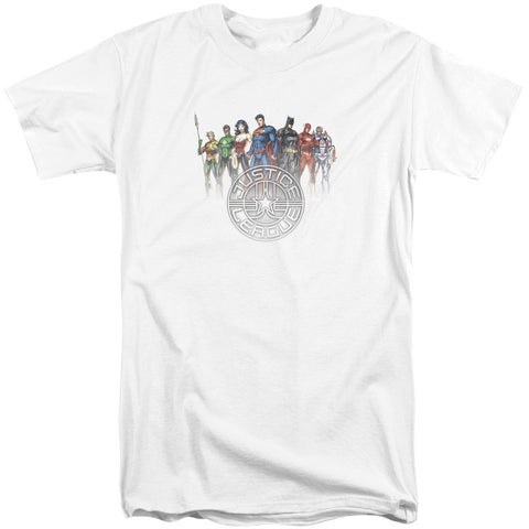 Jla/circle Crest-s/s Adult Tall-white