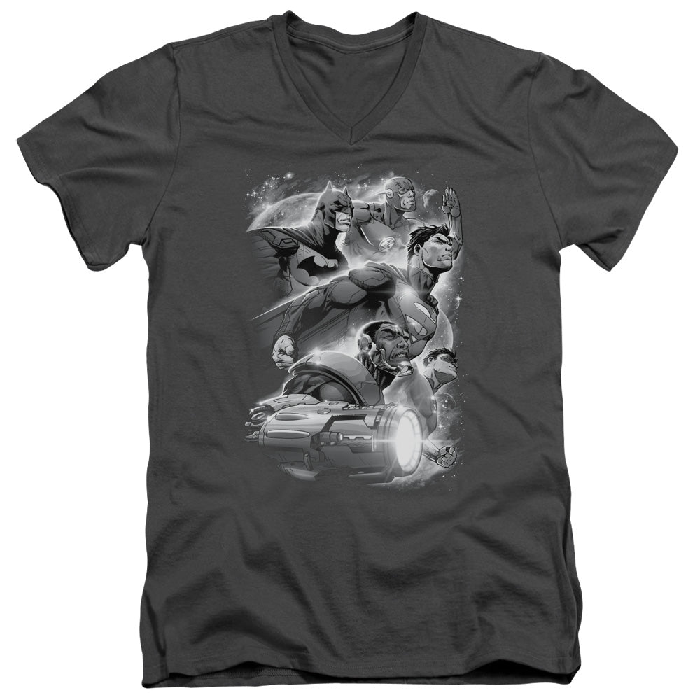 Jla/atmospheric - S/s Adult V-neck - Charcoal