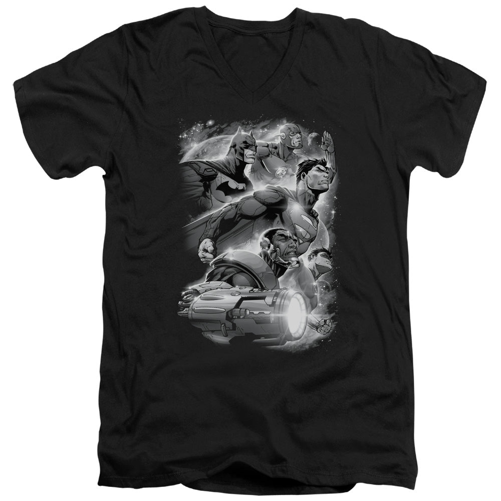 S/S Adult V-Neck 30/1 - Black - Sm
