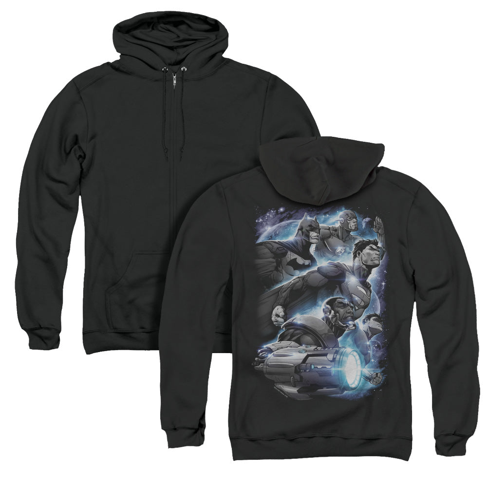 Jla/atmospheric   (back Print) - Adult Zipper Hoodie - Black