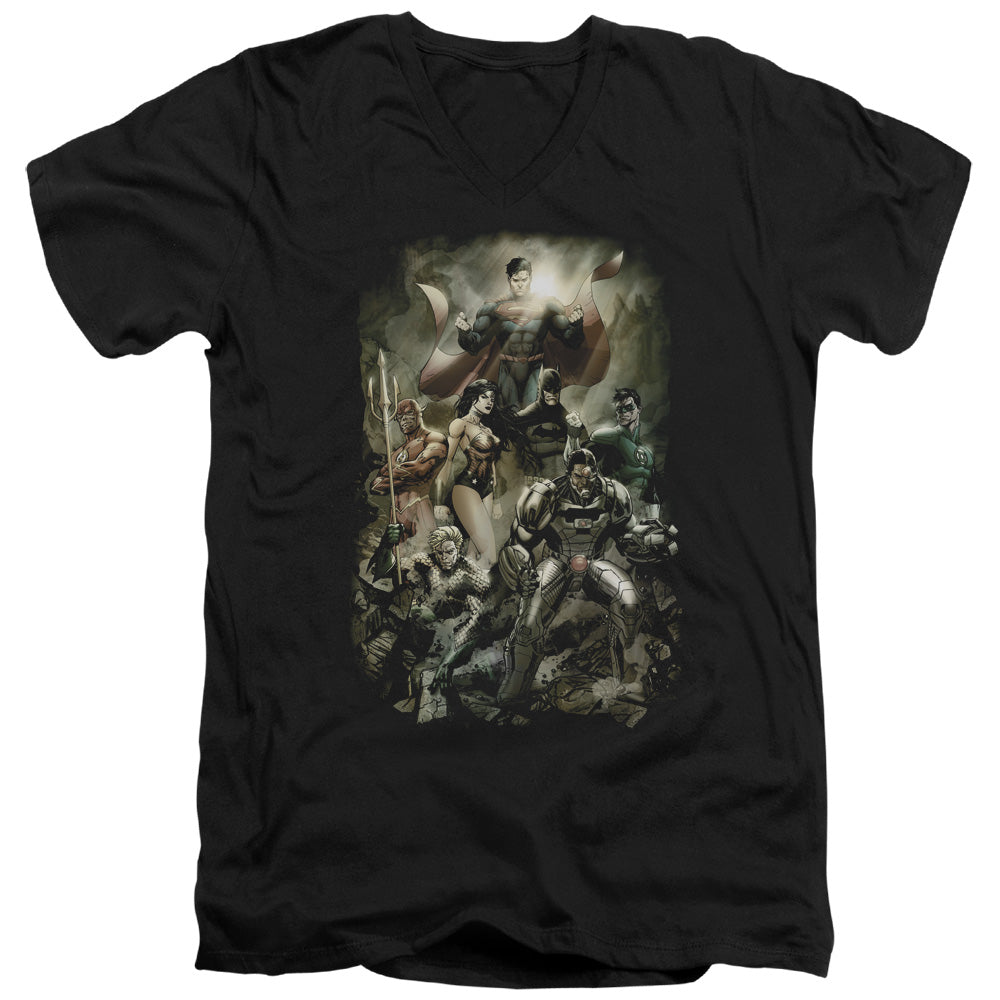 Jla/aftermath - S/s Adult V-neck - Black