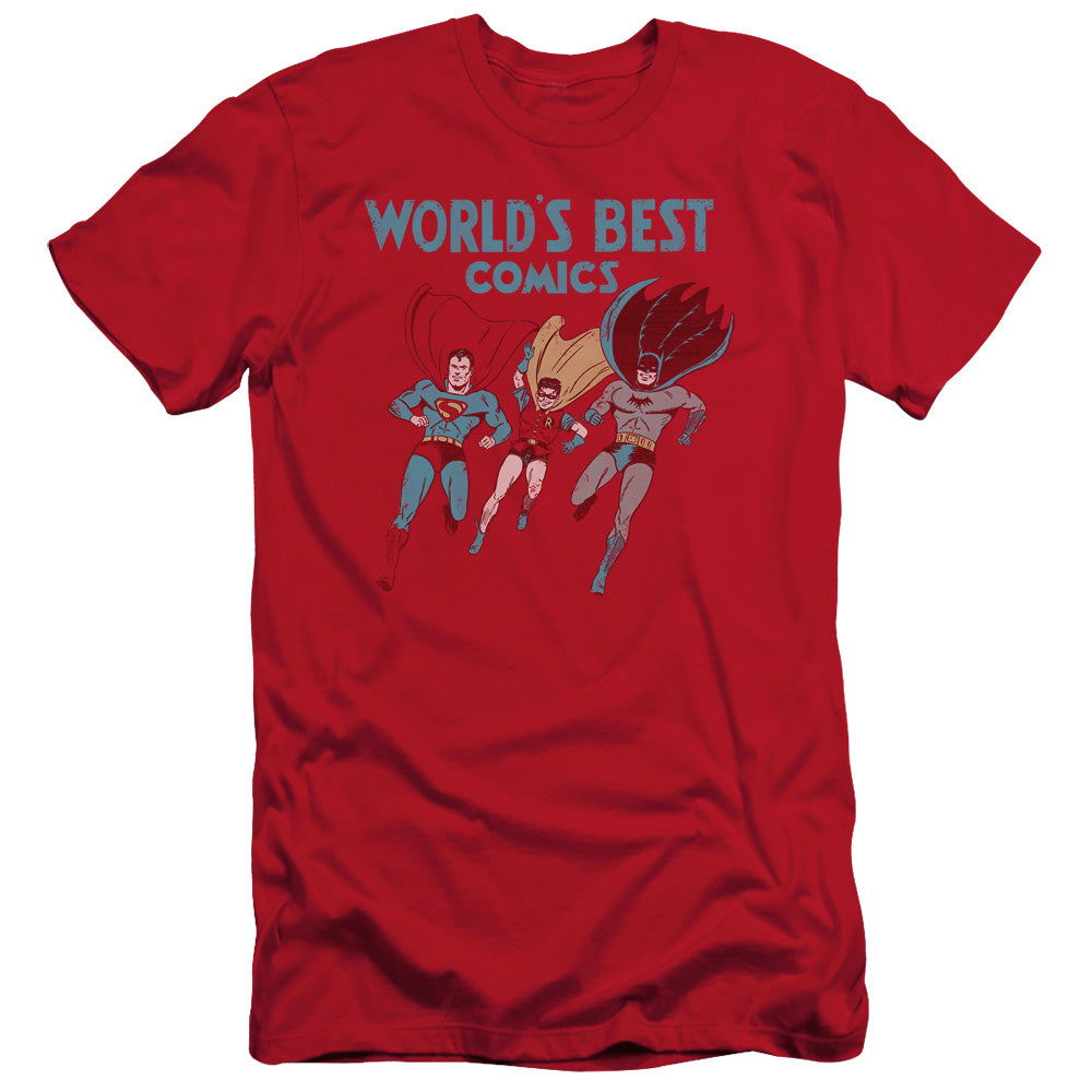 Jla/worlds Best - S/s Adult 30/1 - Red