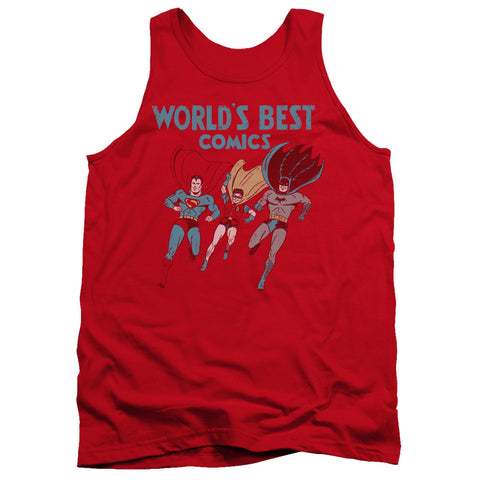 Jla/worlds Best - Adult Tank - Red