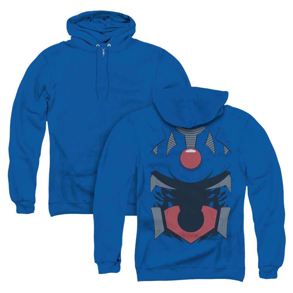 Jla/darkseid Uniform (back Print) - Adult Zipper Hoodie-royal Blue
