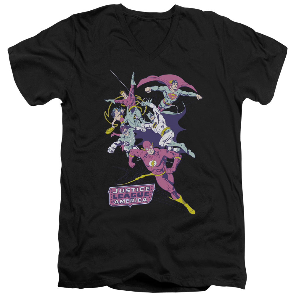 Jla/colorful League-s/s Adult V-neck 30/1-black