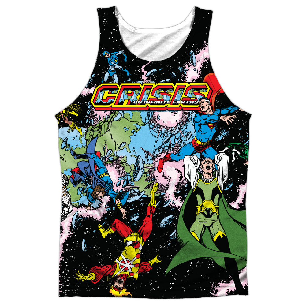 Jla/crisis Variant-adult 100% Poly Tank Top-white