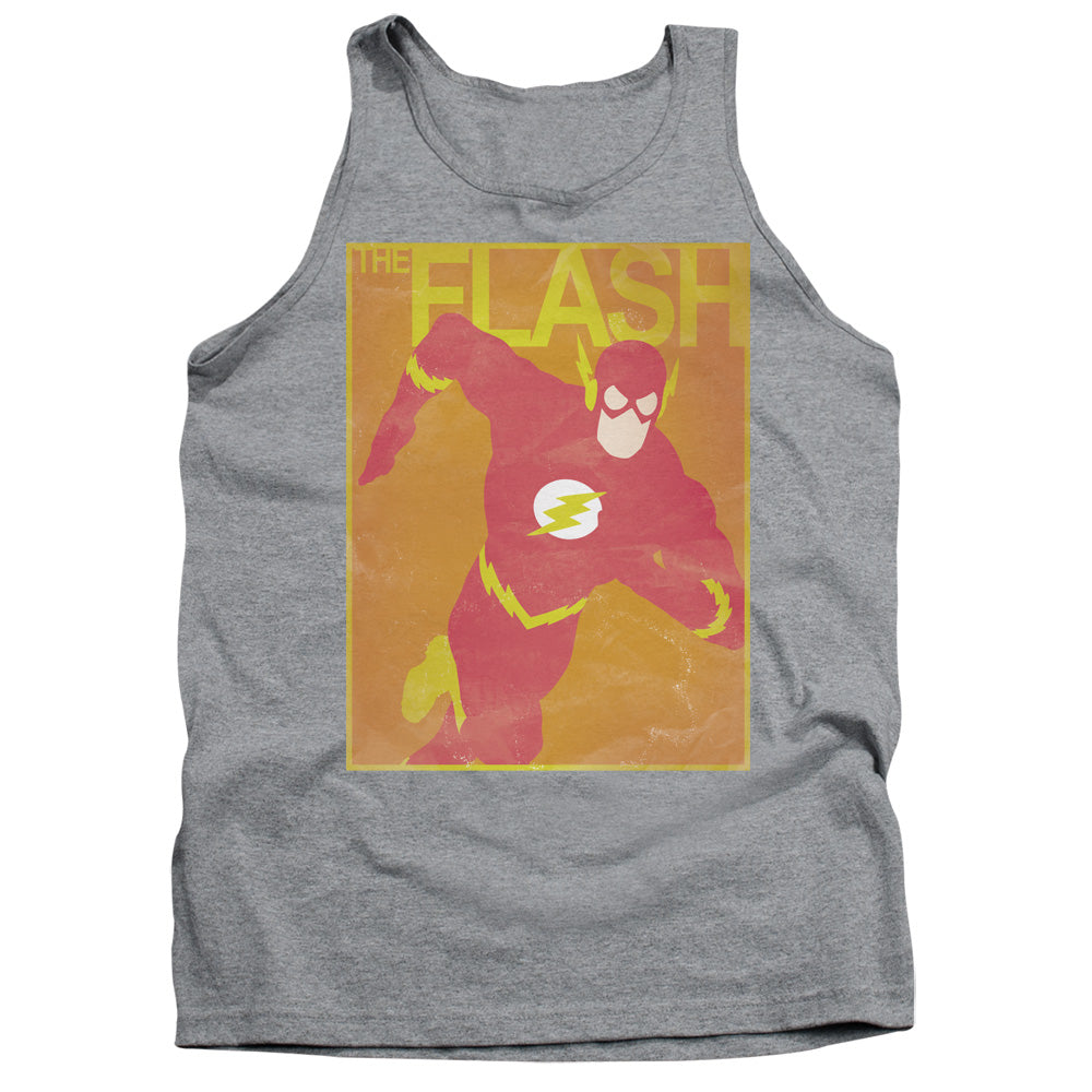 Jla/simple Flash Poster-adult Tank-athletic Heather