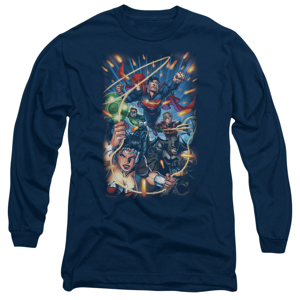 Jla/under Attack-l/s Adult 18/1-navy