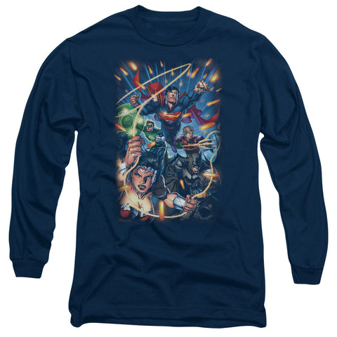 Jla/under Attack-l/s Adult 18/1-navy