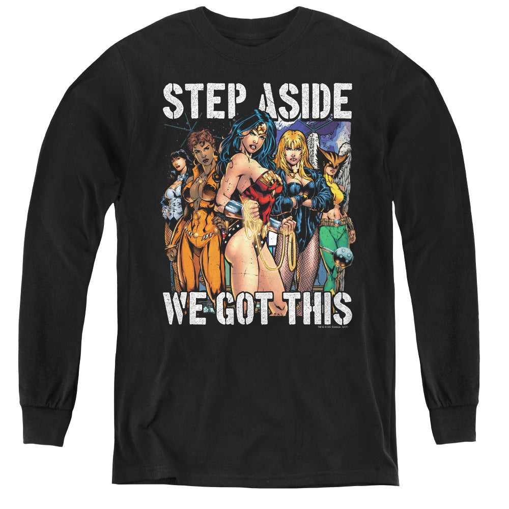 Jla/heroines-youth Long Sleeve Tee-black
