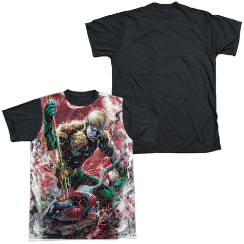 Jla/aquaman Vs Manta-s/s Adult White Front Black Back  -white