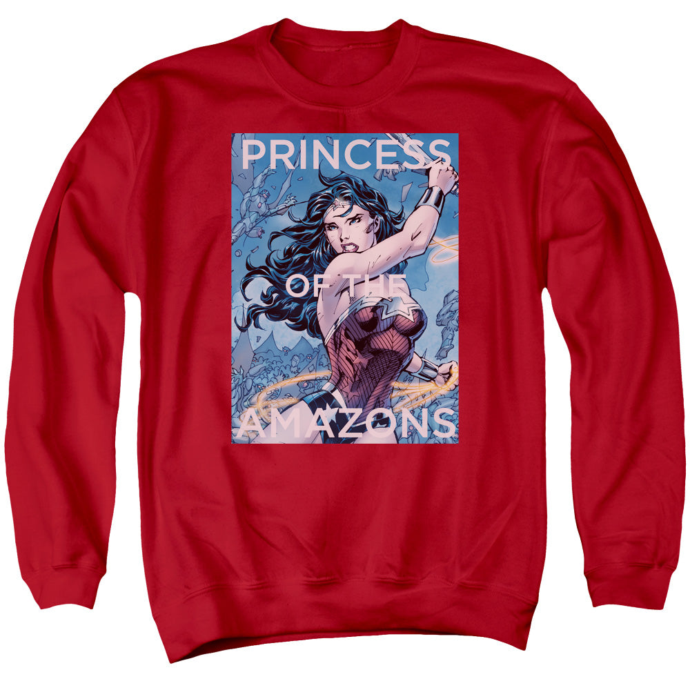Jla/princess Of The Amazons - Adult Crewneck Sweatshirt - Red
