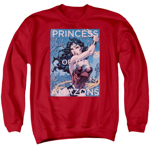 Jla/princess Of The Amazons - Adult Crewneck Sweatshirt - Red