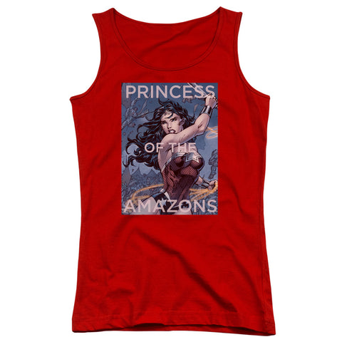 Jla/princess Of The Amazons-juniors Tank Top  -red