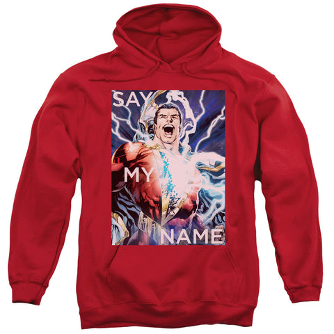 Jla/say My Name-adult Pull-over Hoodie-red