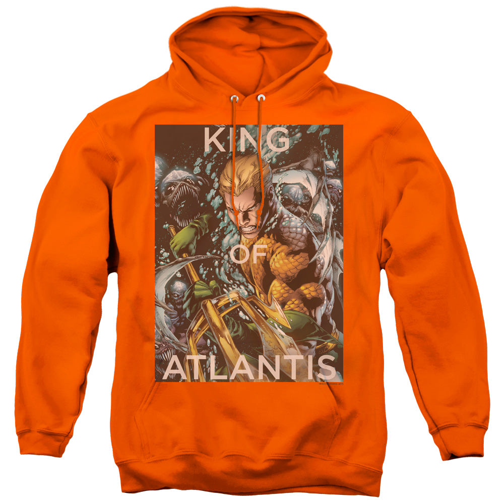 Jla/king Of Atlantis-adult Pull-over Hoodie-orange