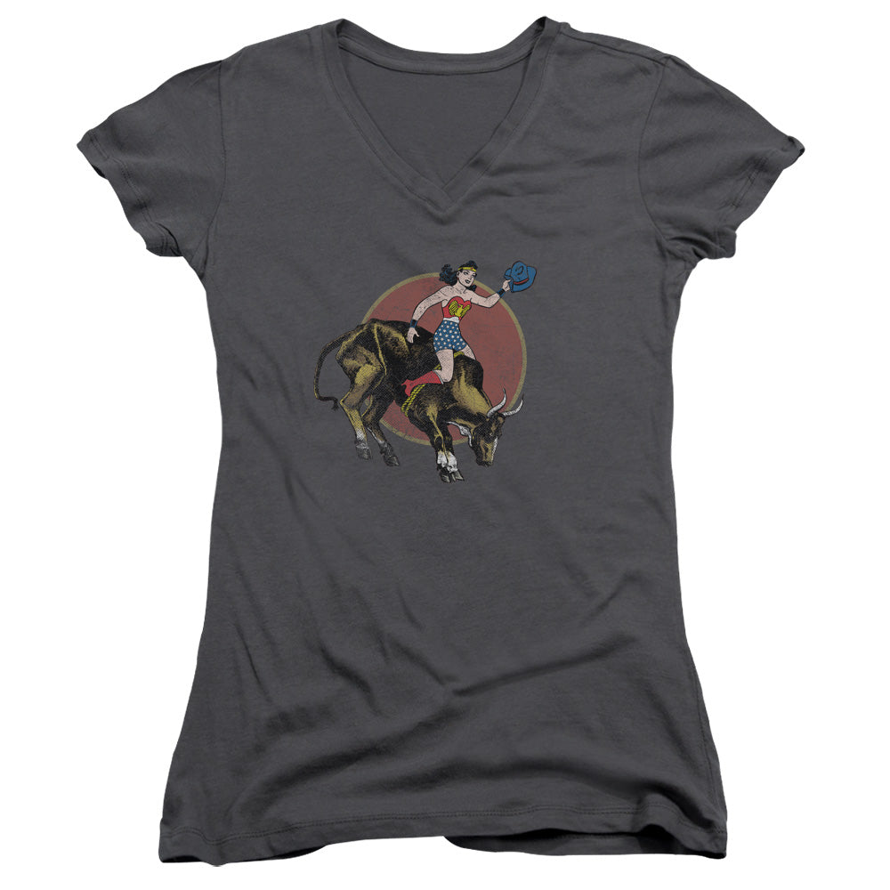 Juniors Sheer Cap Sleeve V-Neck