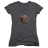 Juniors Sheer Cap Sleeve V-Neck