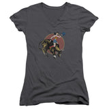 Juniors Sheer Cap Sleeve V-Neck