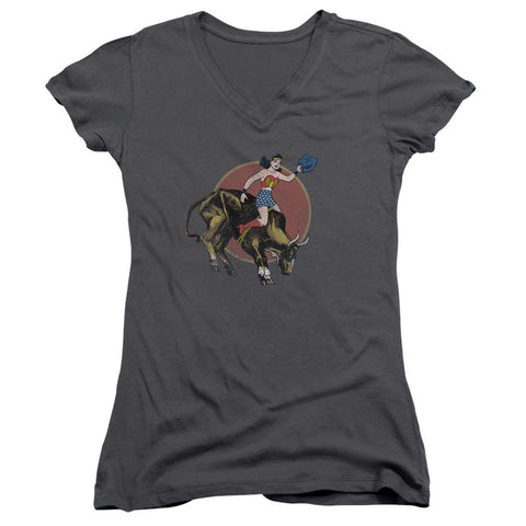 Juniors Sheer Cap Sleeve V-Neck