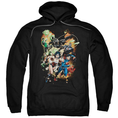 Jla/battle Ready-adult Pull-over Hoodie-black