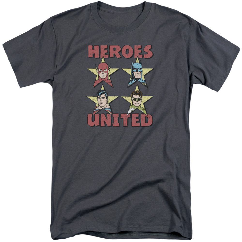 Jla/united Stars-s/s Adult Tall-charcoal