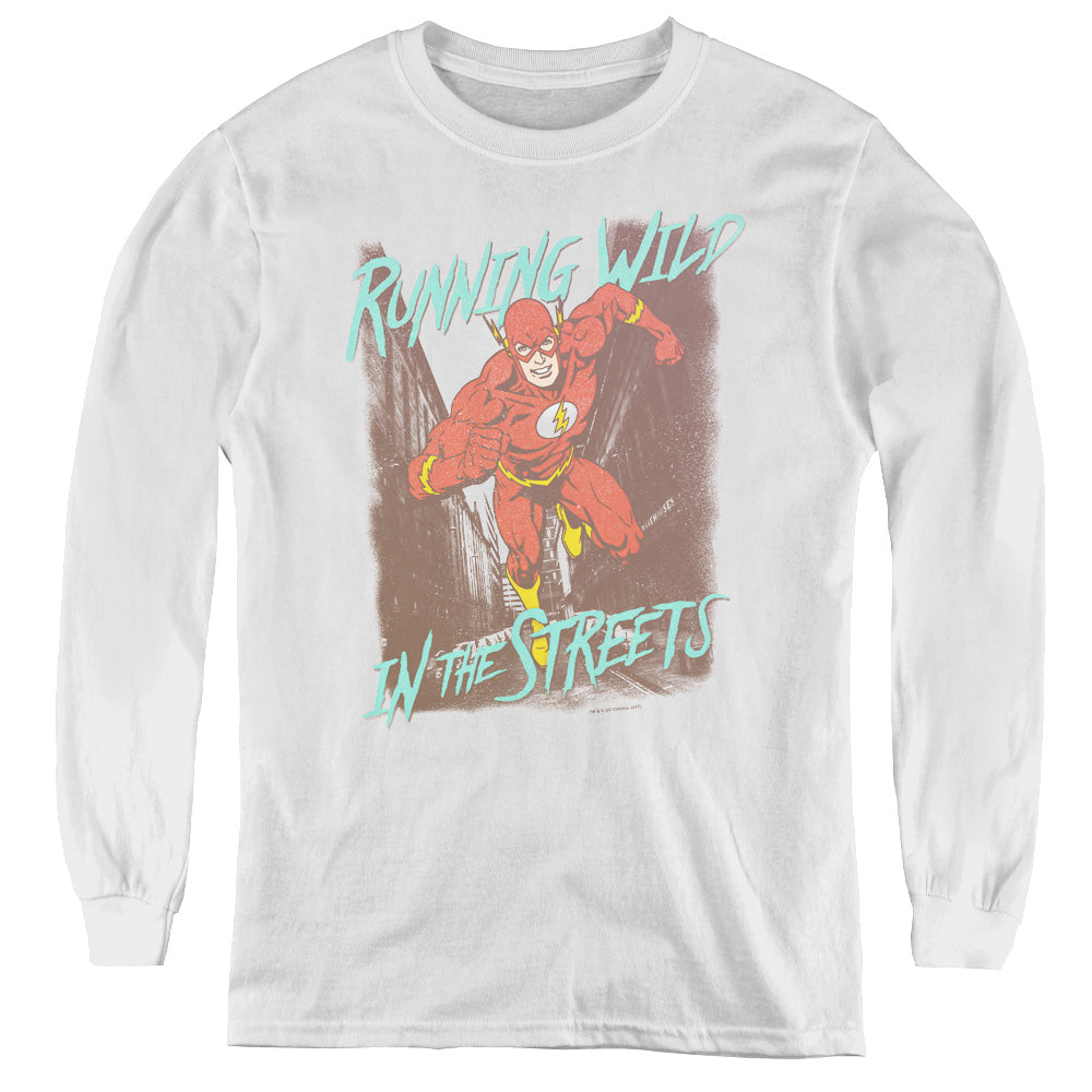 Jla/running Wild-youth Long Sleeve Tee-white