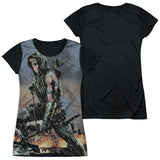 Junior Cap Sleeve 100% Poly Black Back