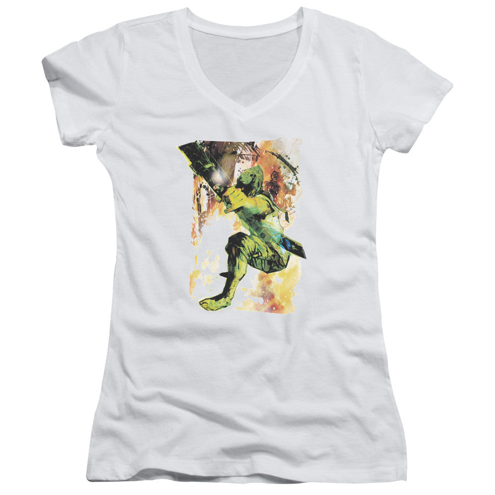 Juniors Sheer Cap Sleeve V-Neck