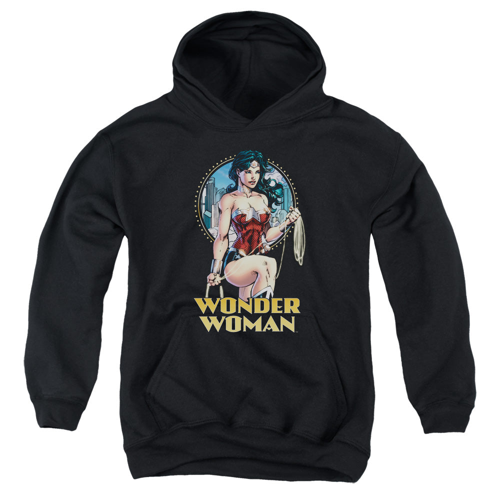 Jla/city Warrior-youth Pull-over Hoodie-black
