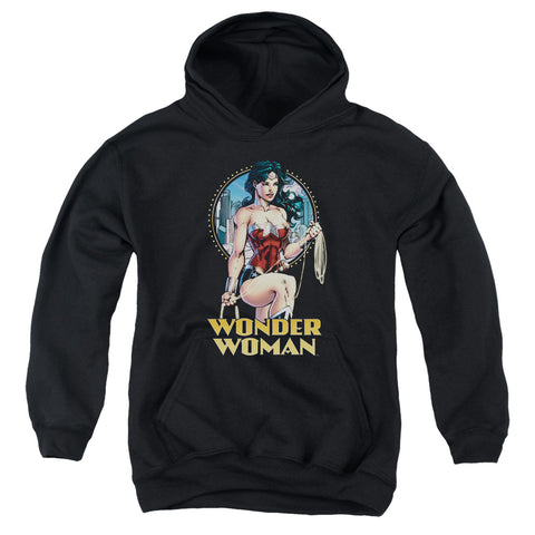 Jla/city Warrior-youth Pull-over Hoodie-black