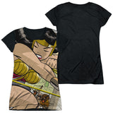 Junior Cap Sleeve 100% Poly Black Back