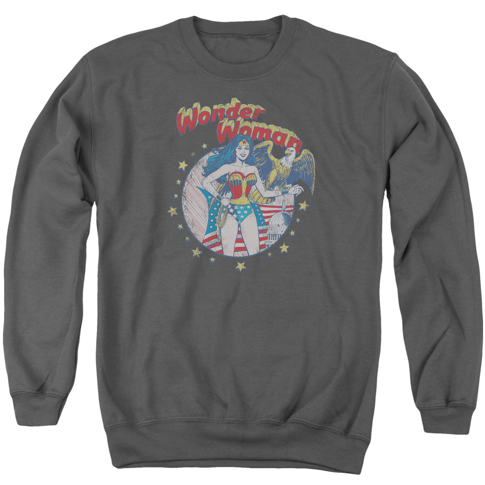Jla/at Your Service - Adult Crewneck Sweatshirt - Charcoal