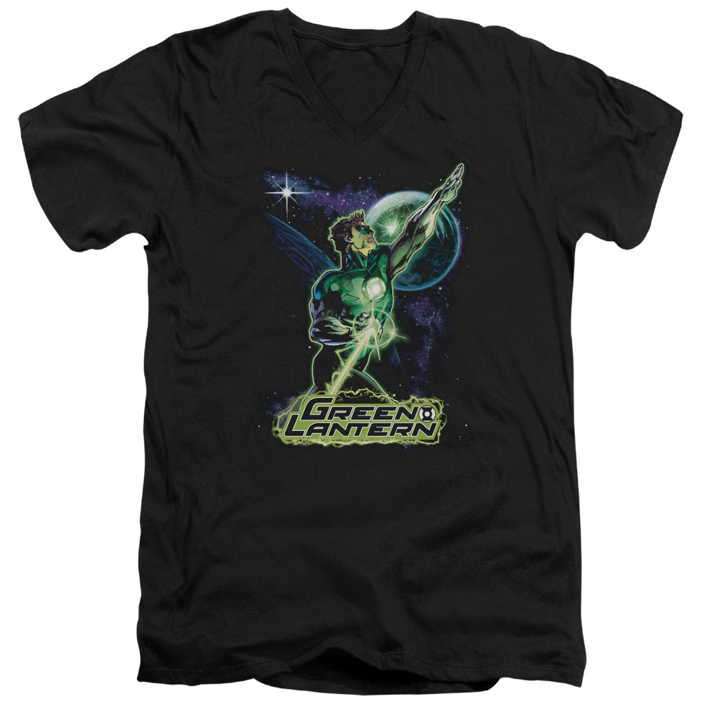 Jla/hal Galaxy-s/s Adult V-neck 30/1-black