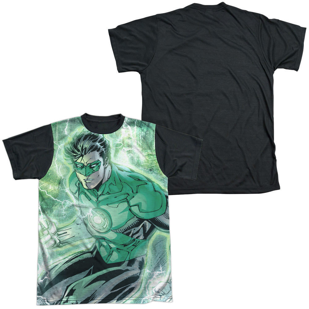 Jla/green Lightning-s/s Adult White Front Black Back  -white